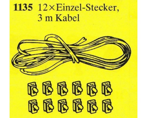 1135 Battery Cable Kit: 12 Connectors, 3m Cable