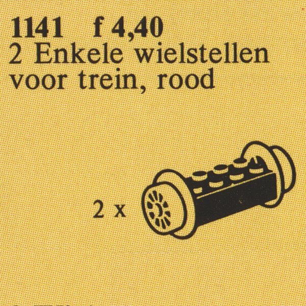 1141 Wheel Bricks with Small Red Train Wheels