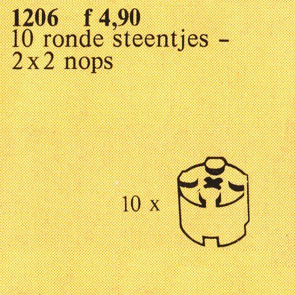 1206 Round Bricks (2 x 2), White