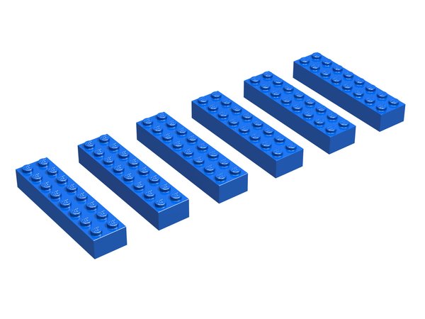 215-2B 2 x 8 Bricks, Blue (EUR/UK/AUS)