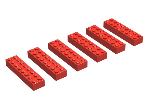 215-2R 2 x 8 Bricks, Red (EUR/UK/AUS)