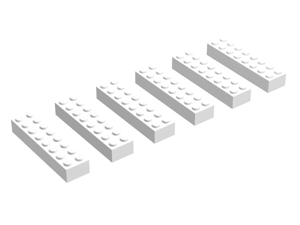 215-2W 2 x 8 Bricks, White (EUR/UK/AUS)
