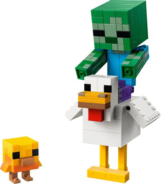 21582 Hühnerreiter, Bauset zum Videospiel, bewegliche Minecraft-Zimmerdeko