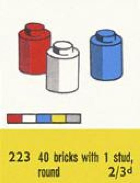 223-2 1 x 1 Round Bricks