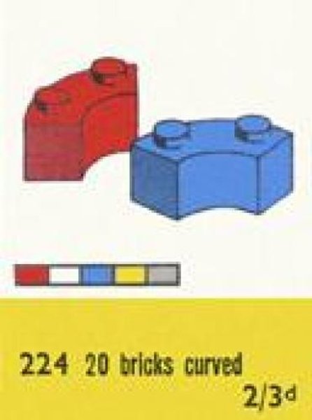 224-3 2 x 2 Curved Bricks