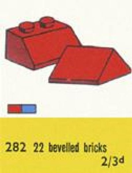 282-2 2 x 2 Sloping Roof Bricks, Blue