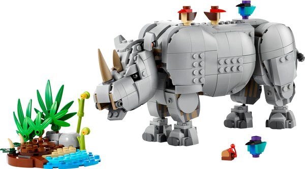 31171 Wild Animals: Majestic Rhino with Birds