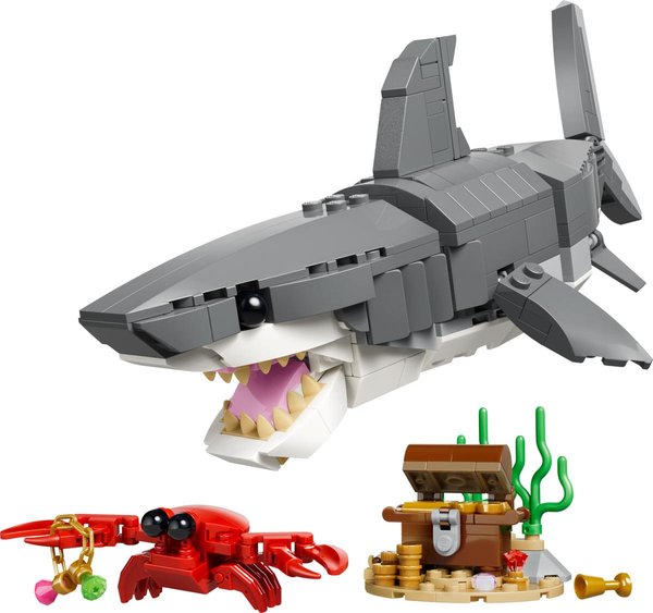 31381 Set Wilder Hai mit Schatztruhe, Geschenk ab 8