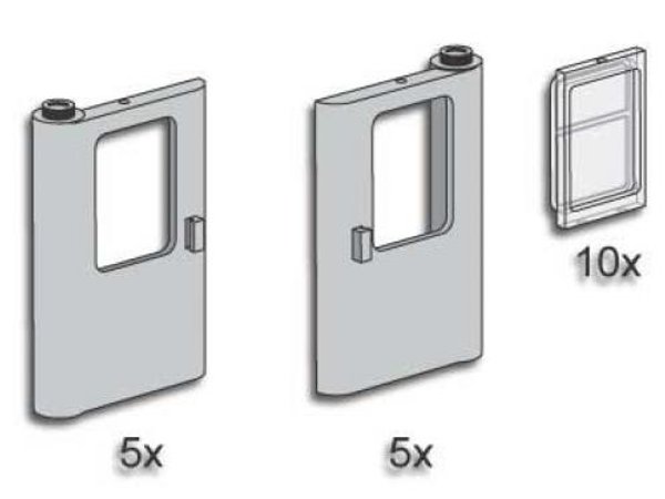 3735 Grey Train Doors with Panes