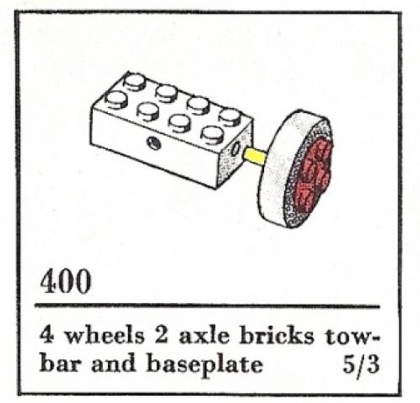 400-3 Small Wheels with Axles (The Building Toy)