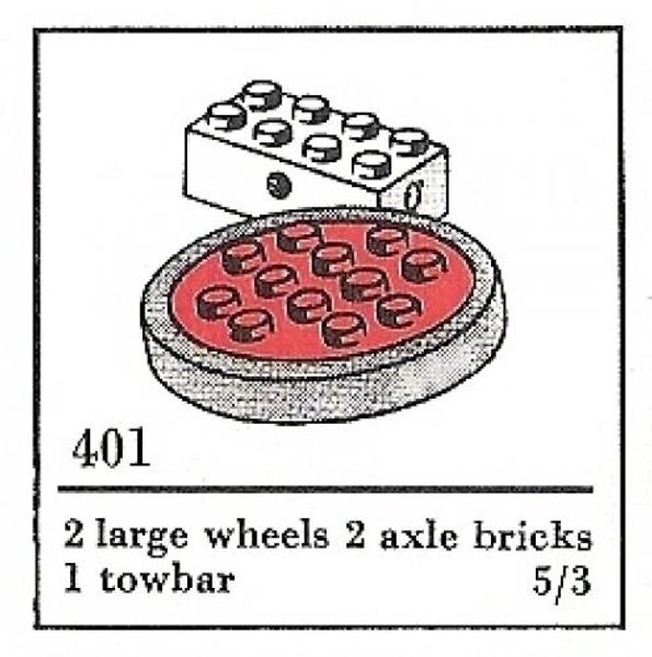 401-2 Large Wheels with Axles (The Building Toy)