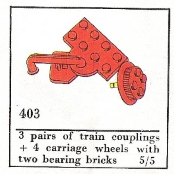 403-2 Train Couplers and Wheels (The Building Toy)