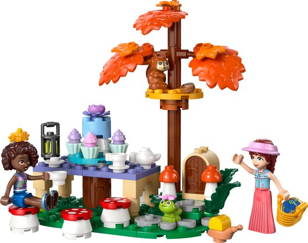 42690 Teeparty im Wald, Bauset mit 2 Spielfiguren, Frosch und Eichhörnchen