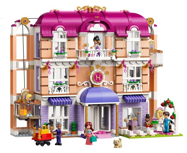 42704 Das Grandhotel von Heartlake City, Spielset mit 6 Spielfiguren und 2 Katzen