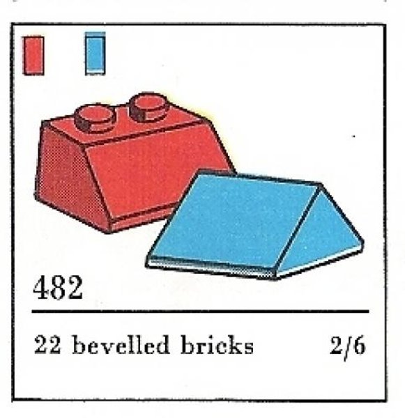 482-4 Slopes and Slopes Double 2 x 2, Blue (The Building Toy)