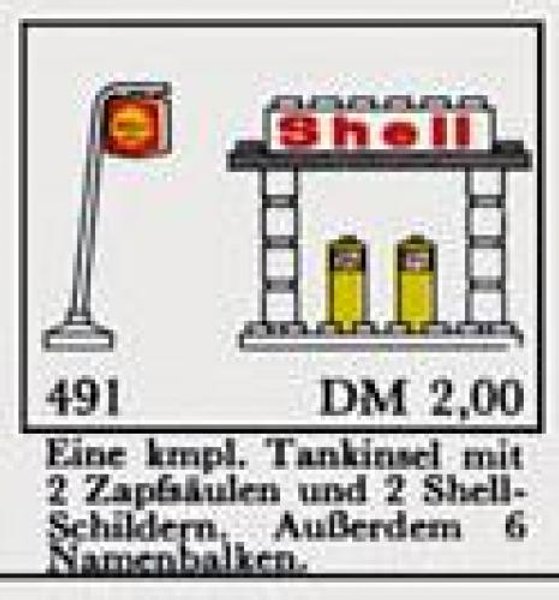 491-2 Shell Station Brick and Sign, 6 Named Beams
