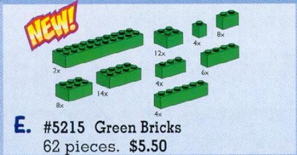 5215 Bricks Assorted, Green