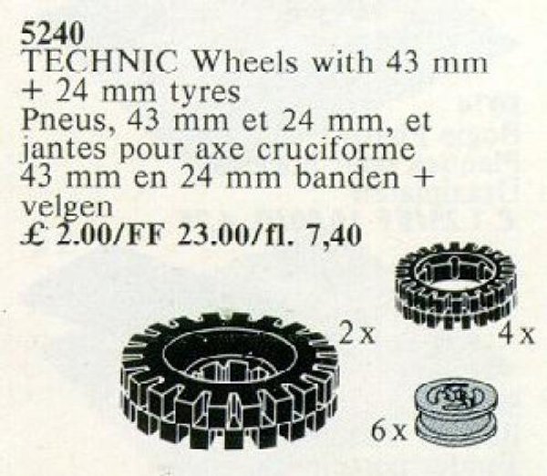 5240 TECHNIC Wheels with 43 mm + 24 mm tyres