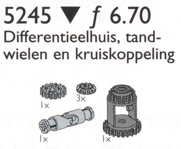 5245 Differential Gears / Universal Joint, Differential Housing and Wheels