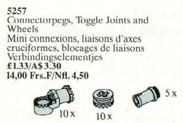 5257 Connector Pegs, Toggle Joints, and Wheels