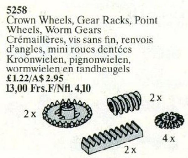 5258 Crown Wheels, Gear Racks, Point Wheels, Worm Gears