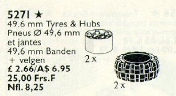 5271 White Hubs & Tires / 49.6 mm Tyres & Hubs
