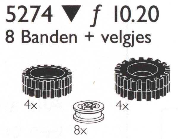 5274 8 Tires / Tyres (4x24, 4x 30 mm) w/hubs