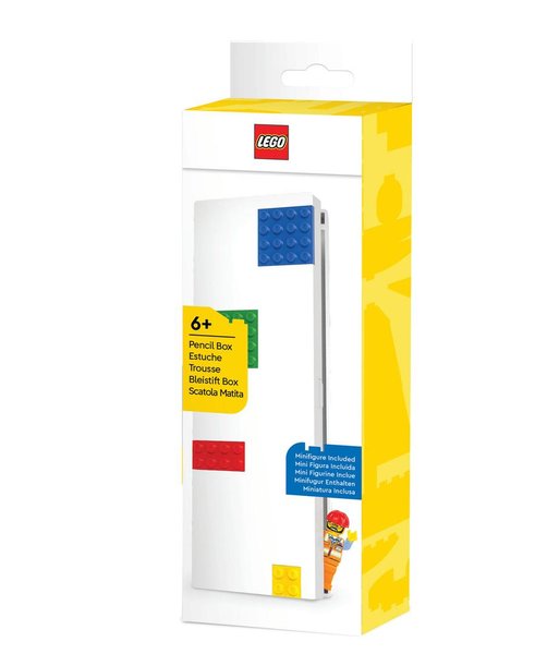 53707 Pencil Box with Four Building Bricks and Construction Worker Minifigure