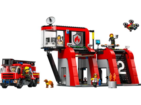 60414 Fire Station with Fire Truck
