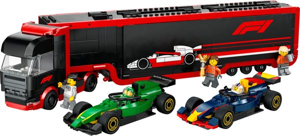 60445 F1 Truck with RB20 & AMR24 F1 Cars