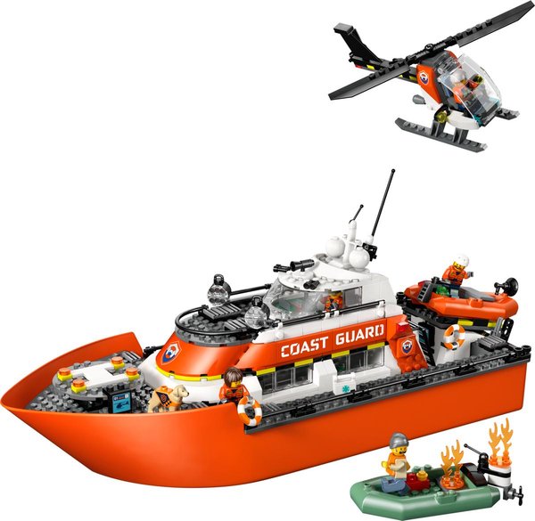 60504 Rettungsboot der Küstenwache mit Hubschrauber
