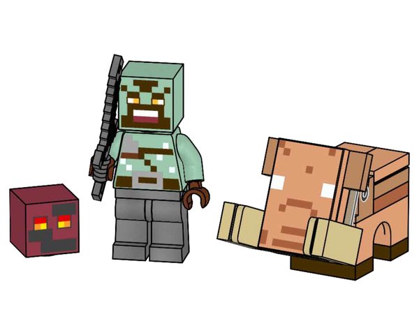 662503 Orc Warrior with Baby Hoglin and Magma Cube