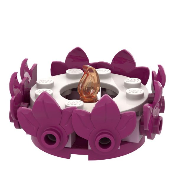 6644896 Magenta Flower Candle
