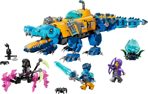 71512 2in1 Krokodil-U-Boot, Spielzeug mit 3 Minifiguren