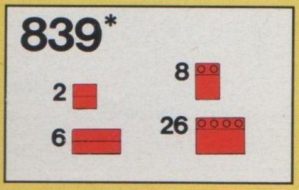 839 Red Roof Bricks Parts Pack, 33 Degree