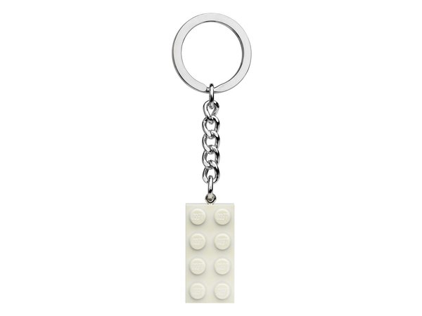 854084 Pearl White Brick Key Chain