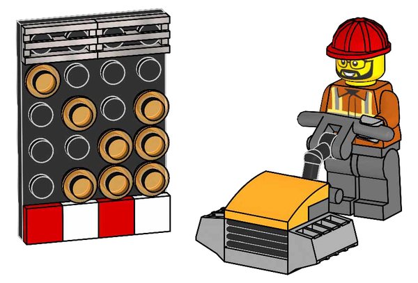 952510 Construction Worker with Vibratory Plate