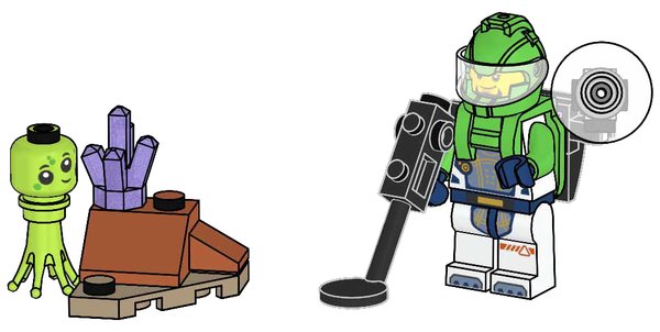952511 Astronaut with Alien and Crystal