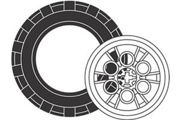 970021 Red Rover Tires and Hubs (4 tires 4 hubs)