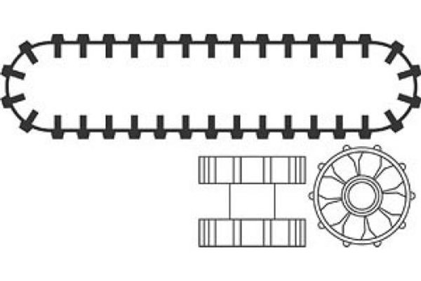 970040 Caterpillar Hub and Tread (Set of 2 treads 4 Hubs)