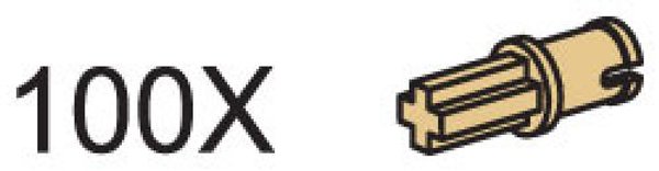 970606 Connector Pegs with Axles (Pack of 100)