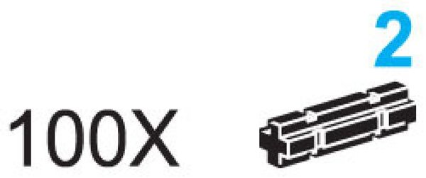 970609 2-Stud Axles with Grooves (Pack of 100)