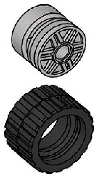 991331 Small Wide Tire & Hub (Pack of 8 each)