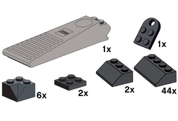 BAG6 Gray Brick Separator with Black Frame Pieces
