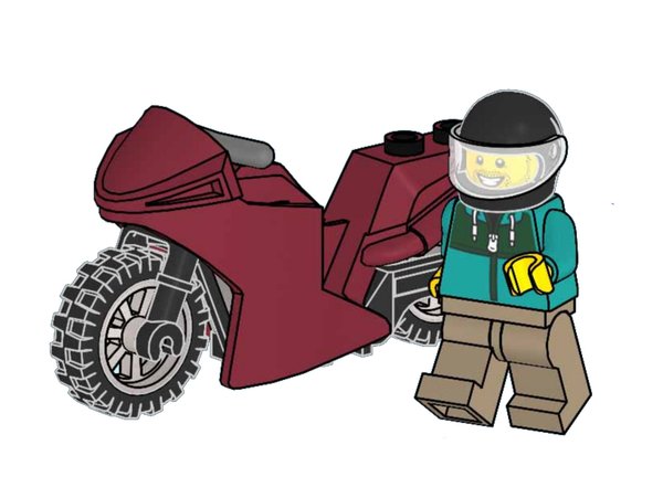 L0002222 Stunt Rider with Motorcycle