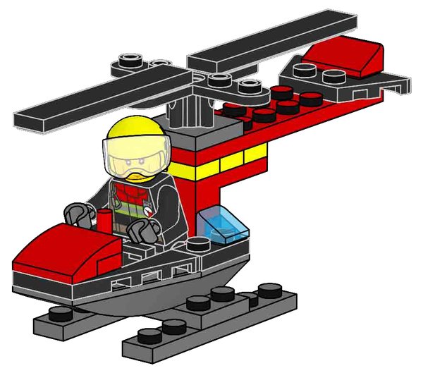 L0002227 Firefighter with Helicopter