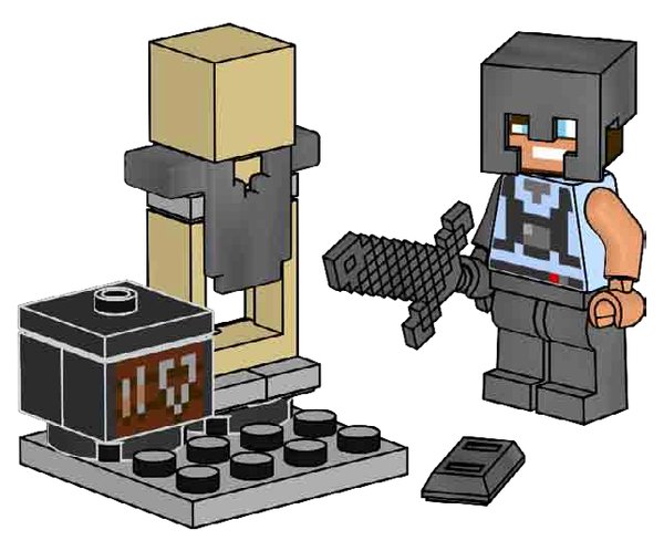 L0002250 Smith with Smithing Table, Netherite Armor and Armor Stand
