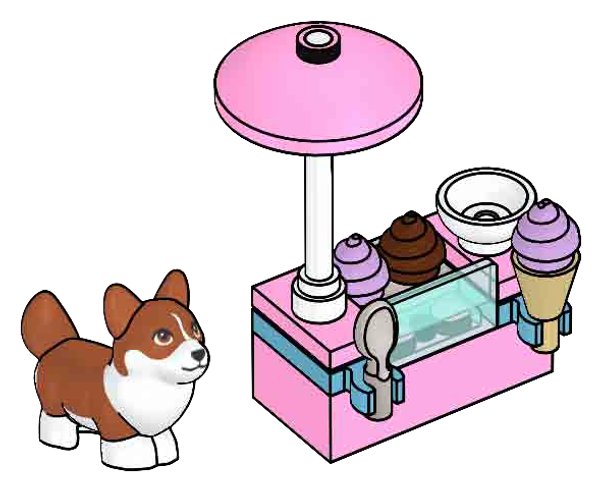 LEGO Friends L0002266 Corgi and Ice Cream Stand