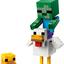 21582 Hühnerreiter, Bauset zum Videospiel, bewegliche Minecraft-Zimmerdeko