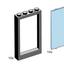 3508 1 x 4 x 5 Black Window Frame with Blue Pane